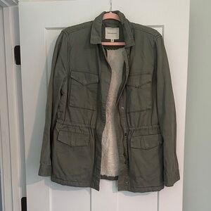 Thread & Supply Olive Jacket with Sherpa Lining